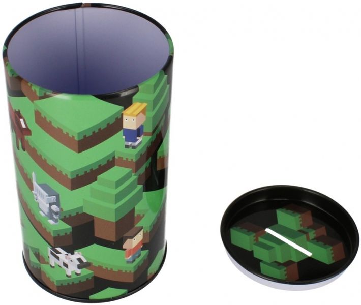 Skarbonka metalowa okrągła Pixel zdjęcie 1