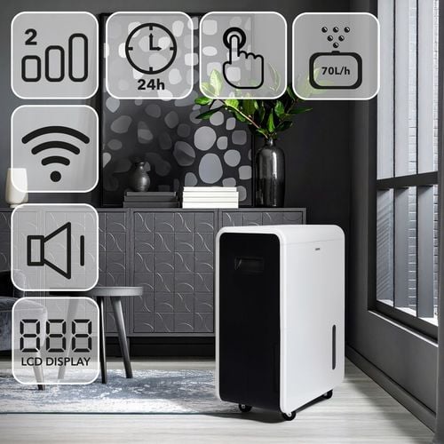 Osuszacz powietrza SEVA pochłaniacz wilgoci cichy wydajny aż 70L/24h + na Arena.pl