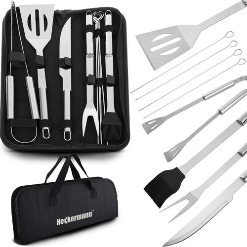 Zestaw Akcesoria Do Grillowania Heckermann In-Bbq9 - 9 Elementów + Ostrzałka Do Noży Heckermann Kd0371 na Arena.pl