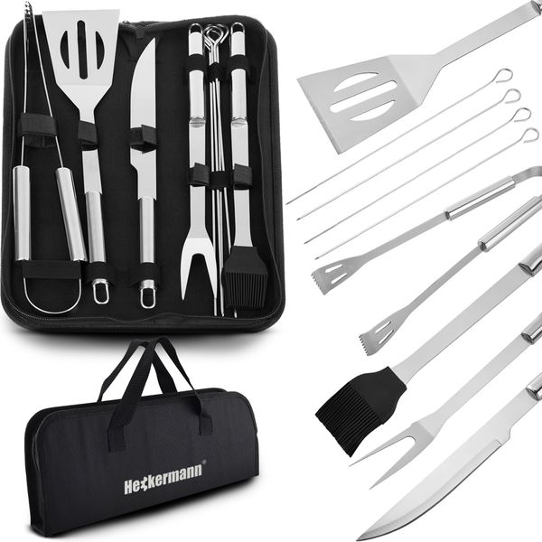 Zestaw Akcesoria Do Grillowania Heckermann In-Bbq9 - 9 Elementów + Ostrzałka Do Noży Heckermann Kd0371 zdjęcie 2