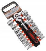 KLUCZE Nasadowe GRZECHOTKA Zestaw Kluczy 1/2" 20el. Zestaw Narzędzi 5093
