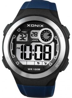 Xonix Męski zegarek sportowy, wielofunkcyjny, podświetlenie, wodoodporny 100 m, antyalergiczny