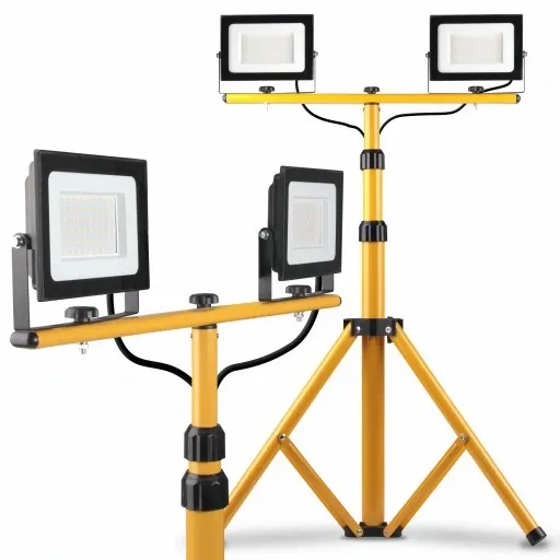 HALOGEN LED 2x 50W STATYW roboczy do naświetlacz zdjęcie 1