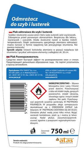 4x MOCNY odmrażacz do szyb w atomizerze PLAK 750ml na Arena.pl