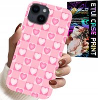 ETUI DO IPHONE 15 - SERCA KRATKA RÓŻOWA OBUDOWA CASE + SZKŁO