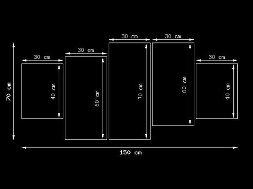 70cm 150cm obraz 5 elem Czerwone dmuchawce 2 ścienny druk cyfrowy na Arena.pl