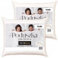 Zestaw 2x Poduszka Puchowa 70x80 PaemiHome Naturalna Z Puchu Gęsiego