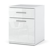 Szafka Nocna 1 Szuflada Stolik Olga Nowoczesny 40cm Biały Wysoki Połysk