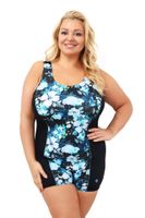 SPIN Strój kąpielowy jednoczęściowy damski z nogawką D-3303-L-2XL