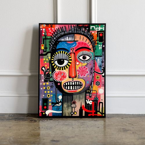 Plakat ramka portret abstrakcja 21x30 cm w czarnej ramie na Arena.pl