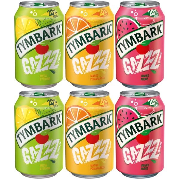 Tymbark napój gazowany Mix 3 smaki 330ml x 6 sztuk zdjęcie 1
