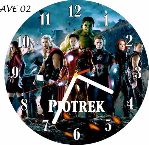 ZEGAR ŚCIENNY AVENGERS MARVEL CICHY PŁYNĄCY na Arena.pl