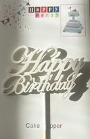 TOPPER NA TORT BIAŁY HAPPY BIRTHDAY DREWNIANY PRODUKT POLSKI