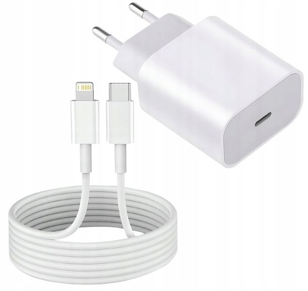 SZYBKA ŁADOWARKA DO IPHONE KOSTKA 20W + KABEL 2M / USB-C - IPHONE LIGHTING zdjęcie 1