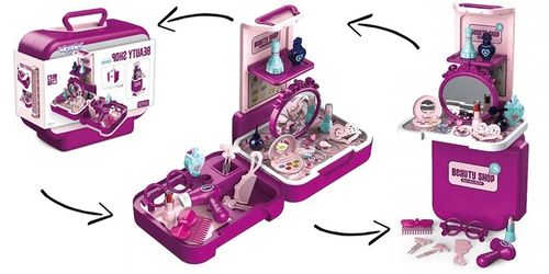 TOALETKA LUSTRO DUŻA SALON PIĘKNOŚCI MAKIJAŻ SUSZARKA WALIZKA 2w1 XL WOOPIE na Arena.pl