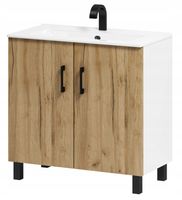 Szafka łazienkowa pod umywalkę Viki 80 dąb craft złoty/biały (W3)