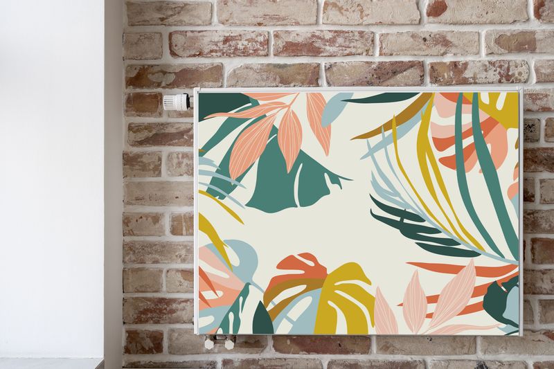 MATA Magnetyczna Na Grzejnik Abstrakcyjne Liście 90cm x 60cm zdjęcie 6