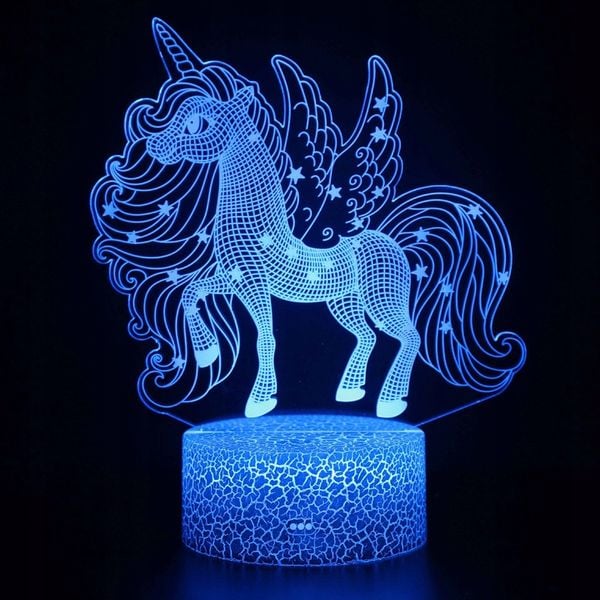 Lampka 3D nocna led usb JEDNOROŻEC UNICORN zdjęcie 5