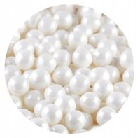 PERŁY PEREŁKI CUKROWE BIAŁE CHRZEST KOMUNIA roczek dekoracja 6mm tort 20g