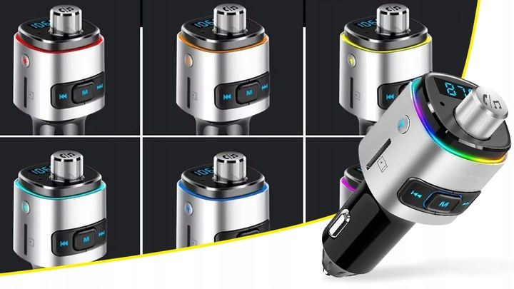 TRANSMITER BLUETOOTH FM SAMOCHODOWY SZYBKA ŁADOWARKA SAMOCHODOWA 2x zdjęcie 4