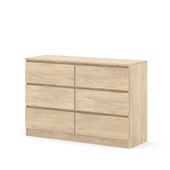Komoda MAJA S6 120 cm dąb cremona 6 szuflad