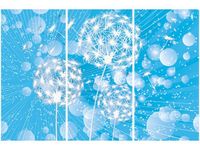 60 90CM OBRAZ 3 ELEM DMUCHAWCE ABSTRAKCYJNYM BŁĘKITNYM TLE DRUK PŁÓTNO RAMA