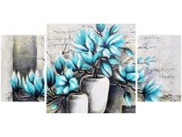 80X40CM MAGNOLIE NIEBIESKICH KOLORACH TRÓJ OBRAZ