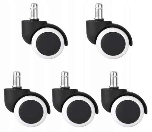 KÓŁKA DO FOTELA OBROTOWEGO 5X KRZESŁA NIE RYSUJĄ PODŁOGI BEZ RYS BIAŁE na Arena.pl