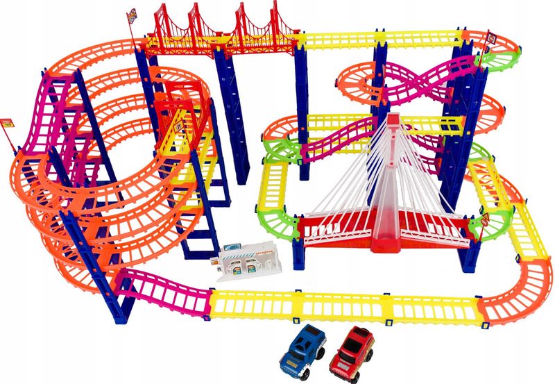 TOR SAMOCHODOWY 193 ELEMENTY + 2 AUTKA MOST zdjęcie 1