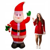 MIKOŁAJ nadmuchiwany ŚWIECĄCY DUŻY pompowany LED 215cm dmuchawiec