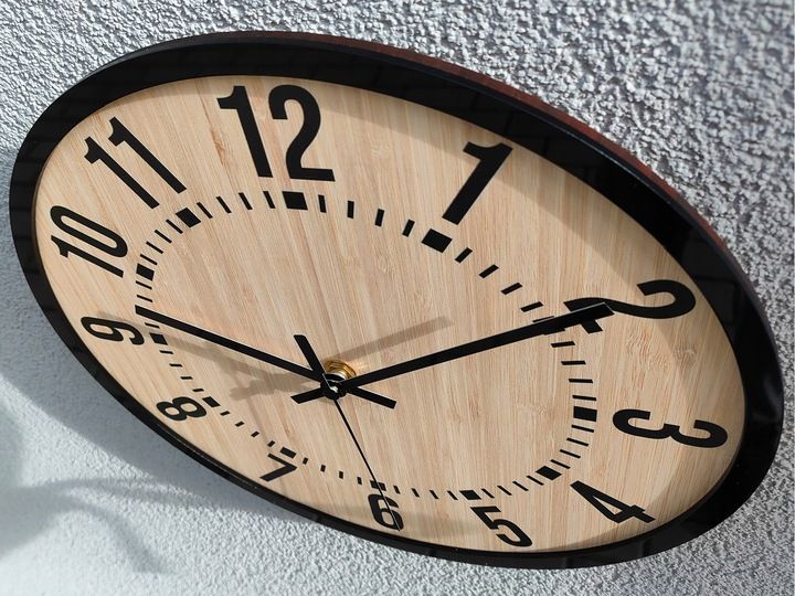 Zegar ścienny Bruno cichy czytelny Bambus Loft zdjęcie 7