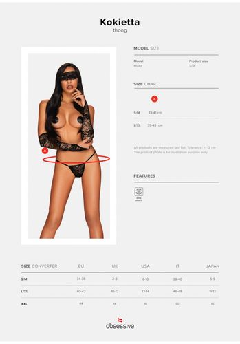 stringi erotyczne wzorzyste obsessive kokietta l/xl na Arena.pl