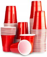 KUBKI czerwone AMERYKAŃSKIE BEER PONG PLASTIKOWE 473ml PS PARTY 0,4l 50szt