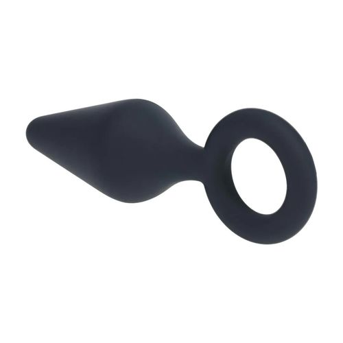 Silicone Anal Plug With Loop - S - Black na Arena.pl