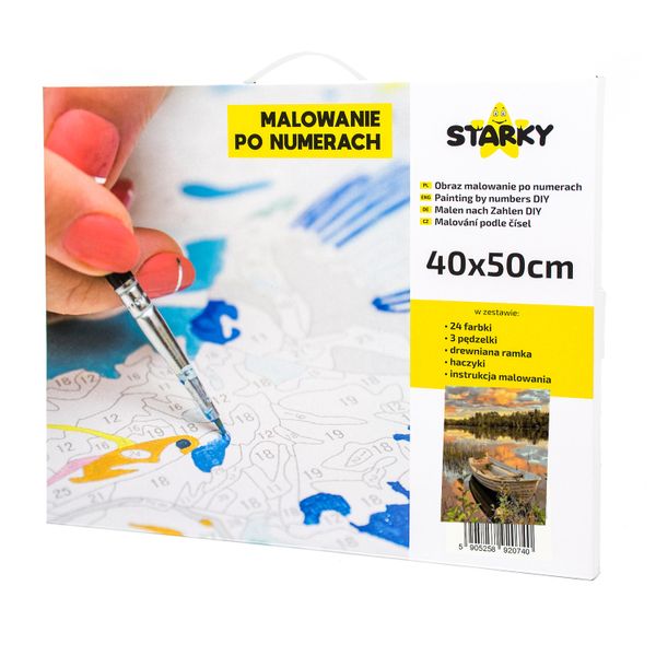 Zestaw do malowania po numerach - łódka na jeziorze zdjęcie 6