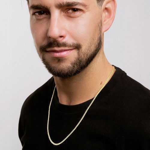 ZŁOTY ŁAŃCUSZEK MĘSKI PANCERKA 4g PEŁNY KUTY MOCNY ŁAŃCUCH 50 cm SREBRO 925 na Arena.pl