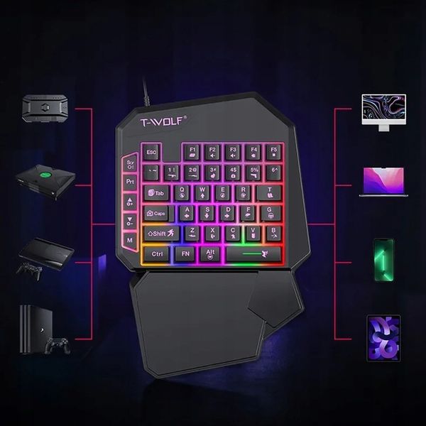 KLAWIATURA DLA GRACZY NA RĘKĘ GAMINGOWA LED KEYPAD zdjęcie 2