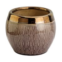 Donica Kula Fiolet & Złoto Osłonka Ceramiczna 14x14x12cm