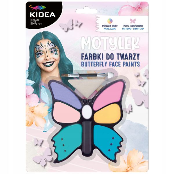 FARBKI DO TWARZY MOTYLEK 8 KOLORÓW KIDEA 1997 zdjęcie 1