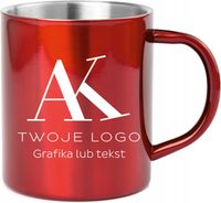 Kubek metalowy z grawerem własnego logo -50 szt DANYMI FIRMY gadżet firmowy