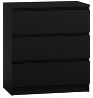 Komoda 3 Szuflady 70 cm Czarna MALWINA TS - 5 Kolorów