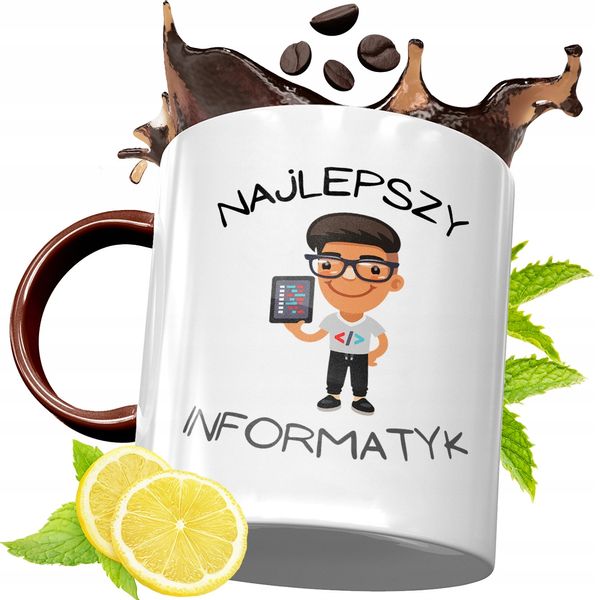 Kubek Bordowy Dla Informatyka Na Urodziny Prezent Z Nadrukiem Ze Zdjęciem zdjęcie 1