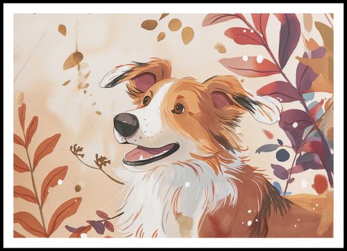 Plakat 100x70cm Collie Jesienną Porą na Arena.pl