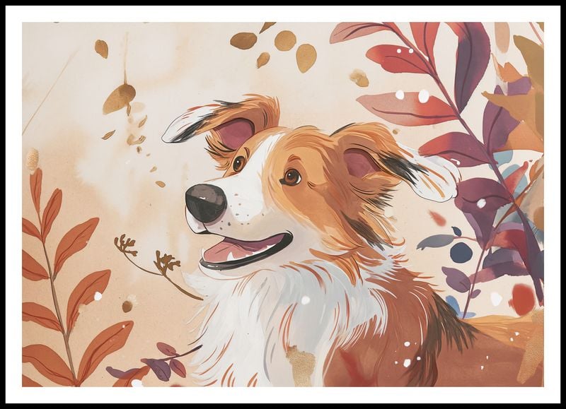 Plakat 100x70cm Collie Jesienną Porą zdjęcie 3