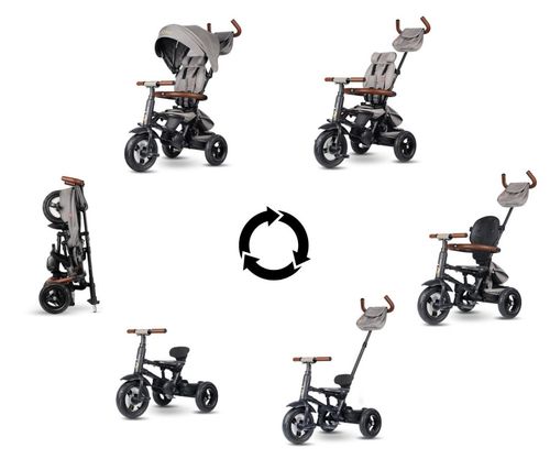 MILLY MALLY 5901 Qplay Rowerek trójkołowy Rito Deluxe Rubber grey na Arena.pl