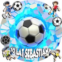 OPŁATEK NA TORT 30CM - PIŁKA NOŻNA BRAMKA + IMIĘ + GRATIS! 24CM 26CM