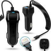 Ładowarka Samochodowa Do iPhone  Nauci Kabel 8-Pin 3.1A Czarna