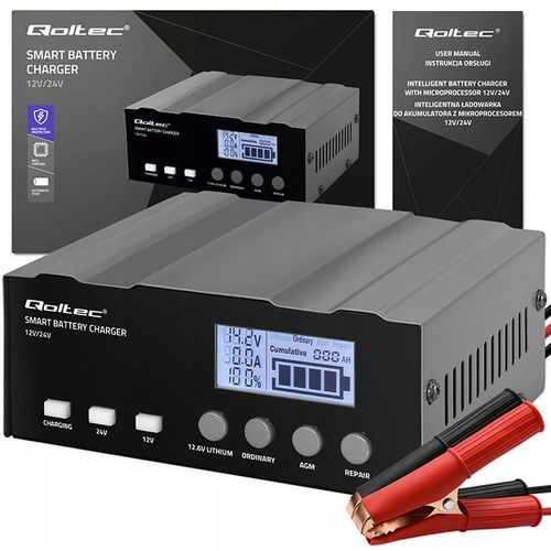 Prostownik SAMOCHODOWY AUTOMAT Z FUNKCJĄ NAPRAWY AKUMULATORÓW 12V 24V 12A na Arena.pl