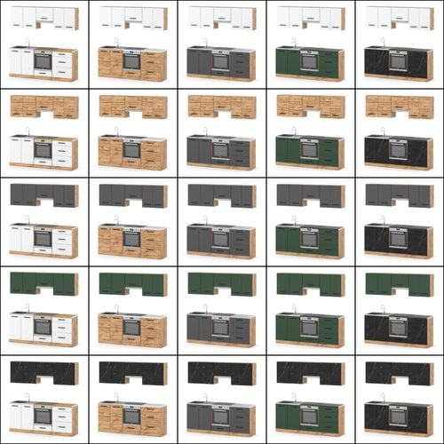 Kuchnia Modułowa 2.0m Nowoczesna Z Blatem Pojemna Biała Dąb Wotan Biała Mat na Arena.pl