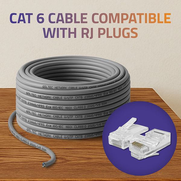 Qoltec Patchcord CAT6 50m 1Gb/s Cu szary LAN zdjęcie 4